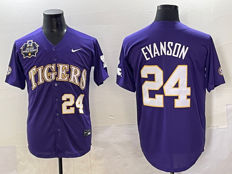 Men 2025 LSU Tigers #24 Eyanson blue Joint Name Nike NCAA 2025  Jersey style 2->ncaa teams->NCAA Jersey